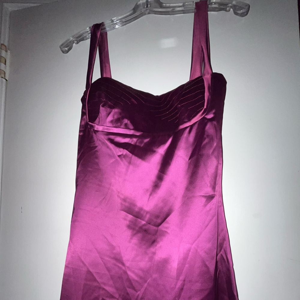 Purple satin dress
